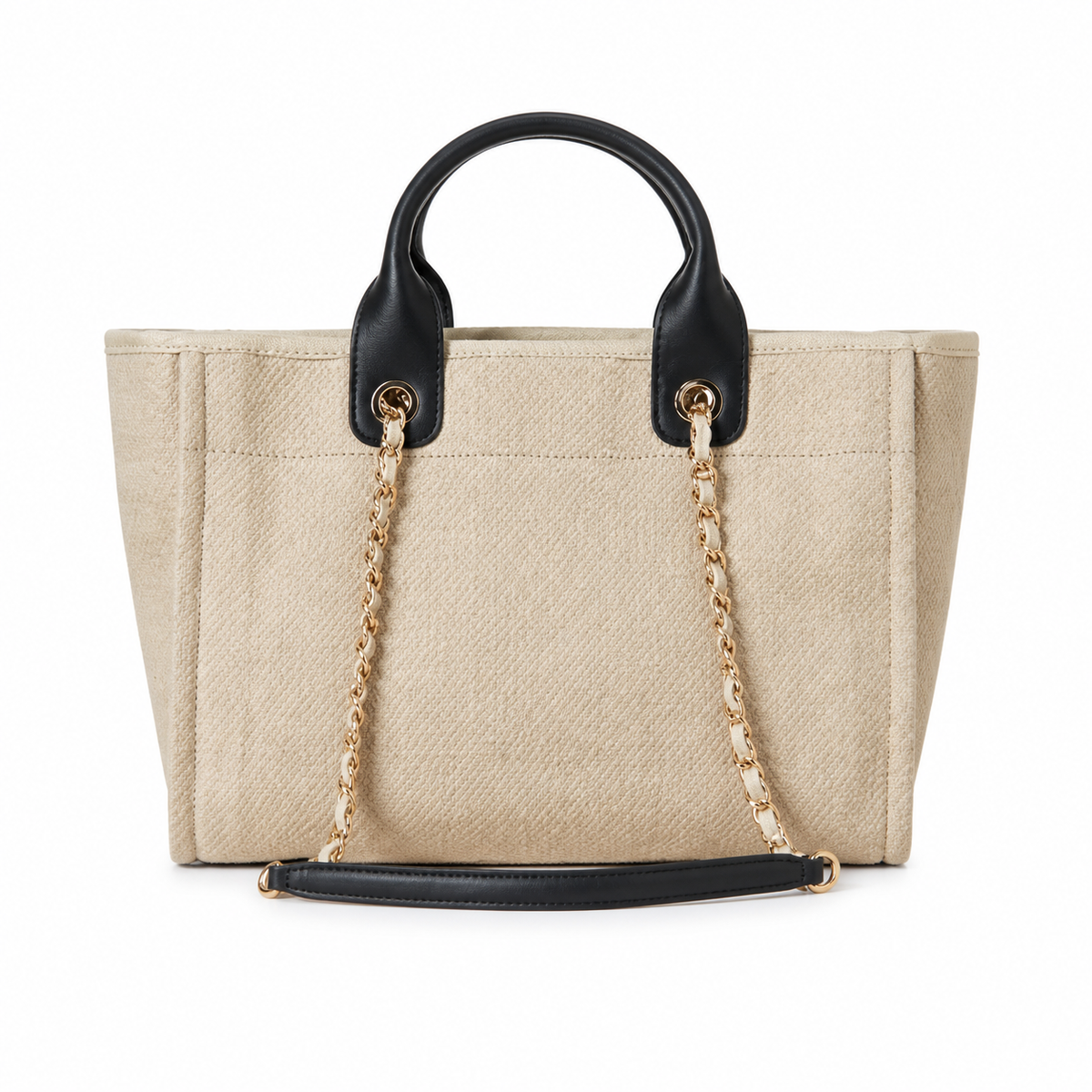 Chanel Deauville Large Tote Natural Ecru Canvas | CHANEL 31 Rue Cambon Paris Print — 39cm