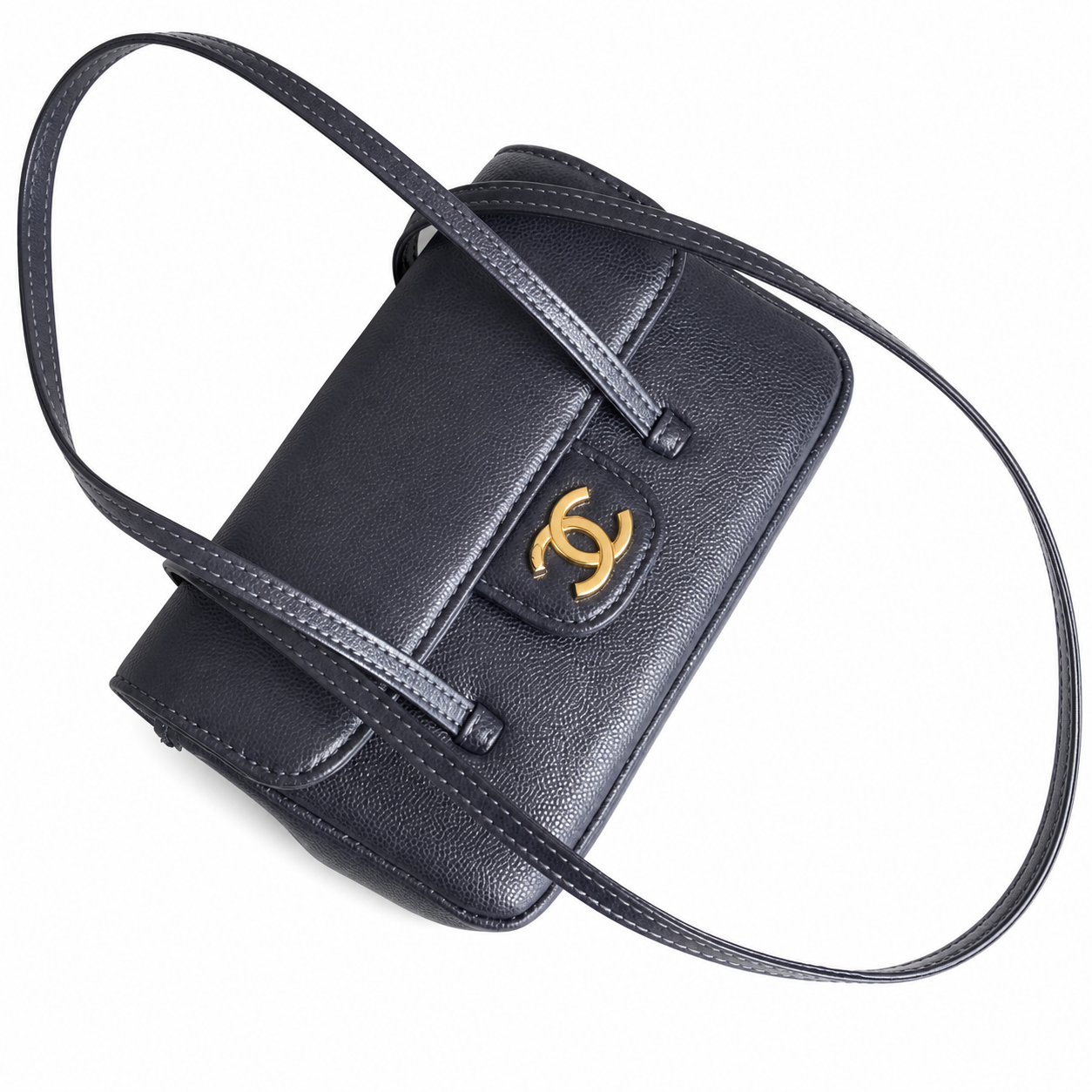 Chanel Quilted CC Mini Vertical Flap Bag | Gold Chain — 17cm