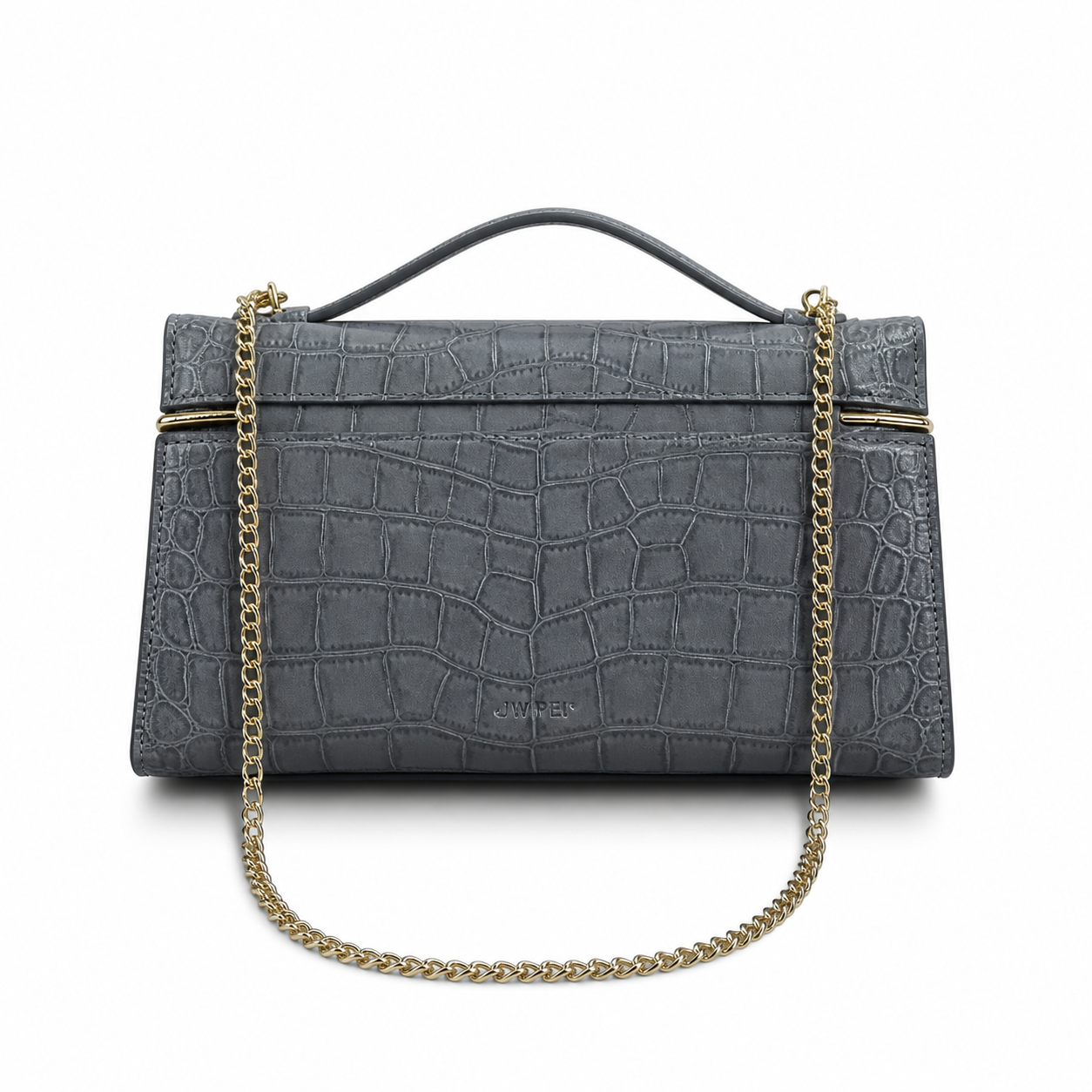 Chanel Slate Blue-Grey Croc Zip-Top Boxy Tote | Gold CC & Burgundy Interior — 29cm
