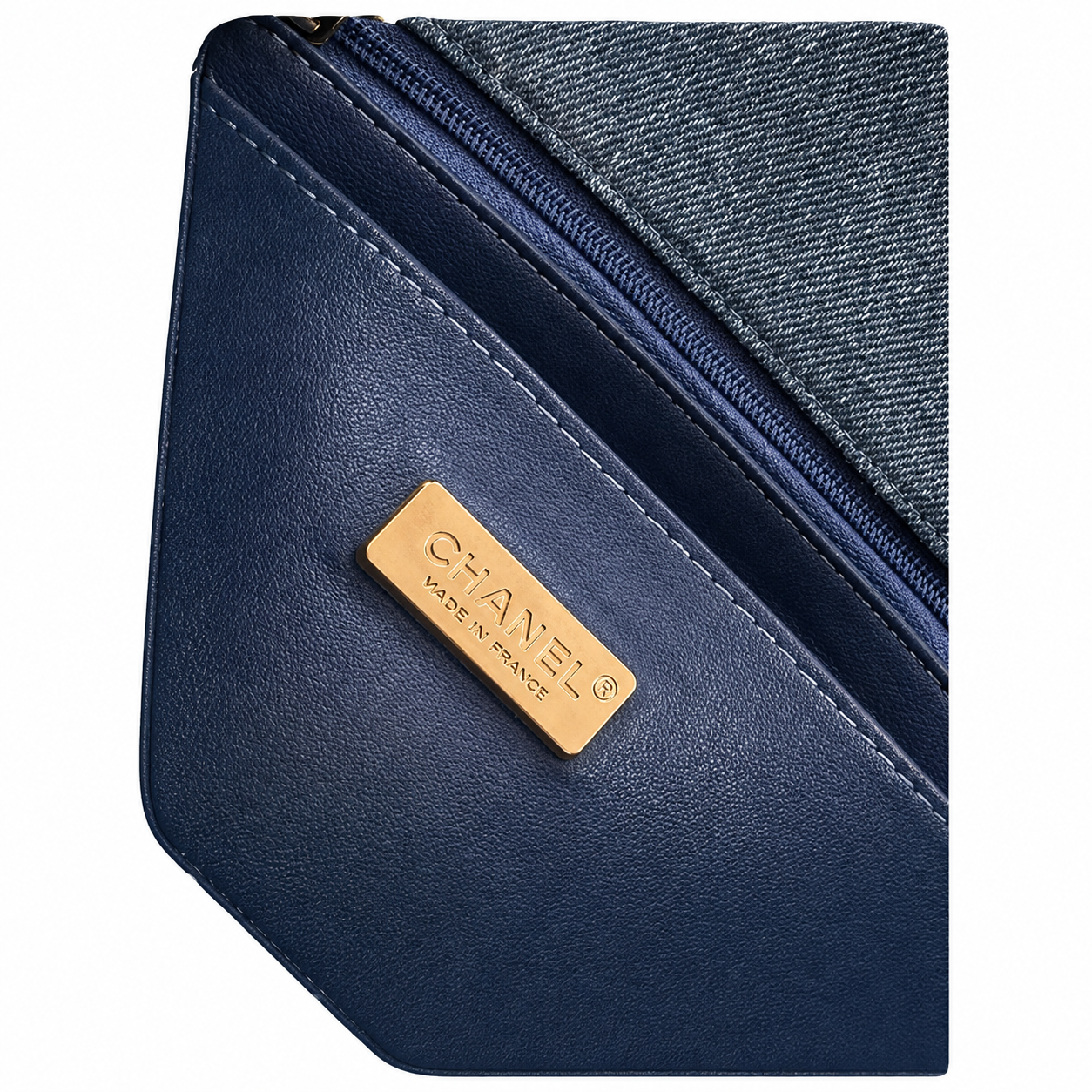 Chanel Denim Quilted Flap Bag | Heart Charm Gold Chain Blue — 20cm