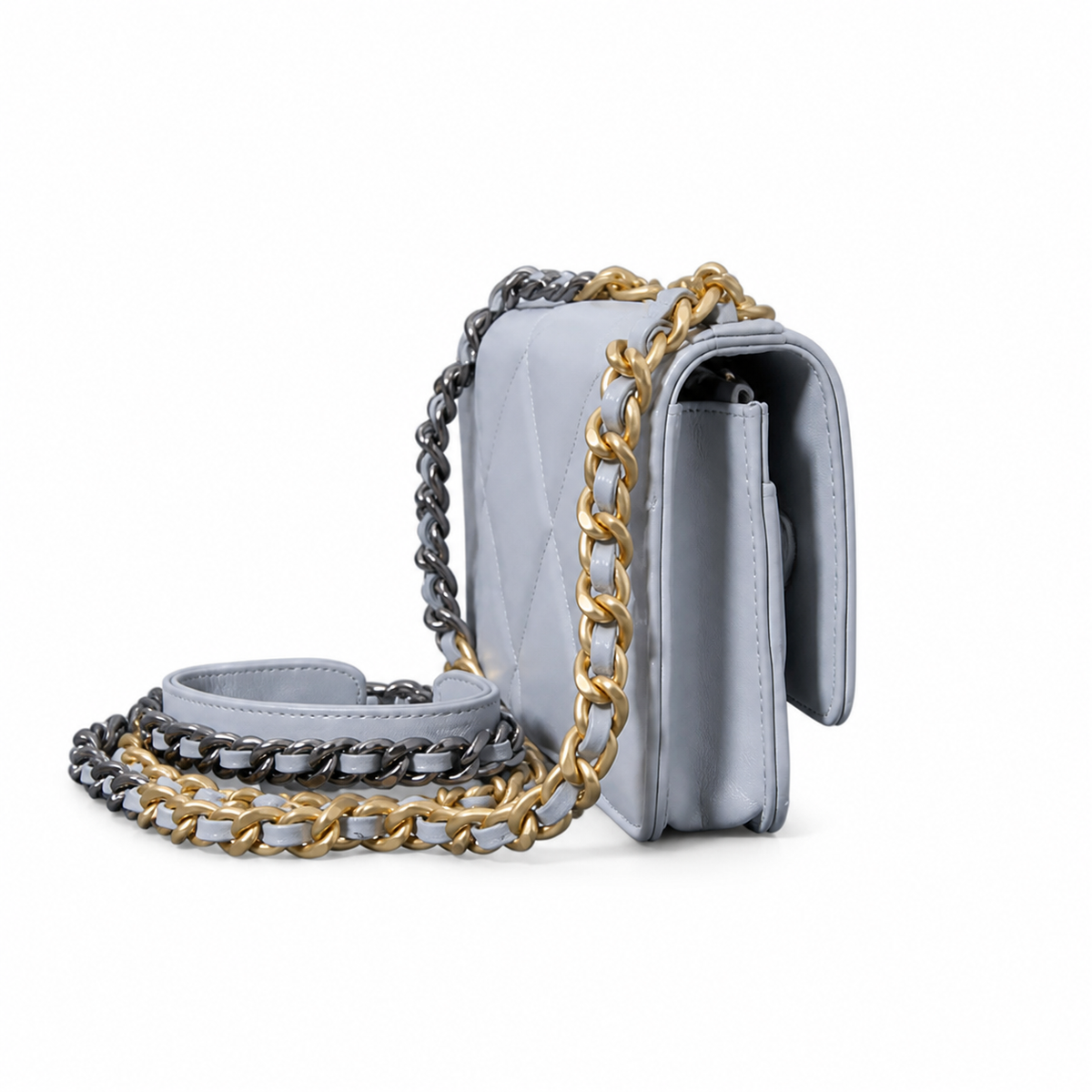 Chanel Classic Quilted Slim Flap Bag | CC Turn-Lock Leather Chain Strap — 12x19.5cm