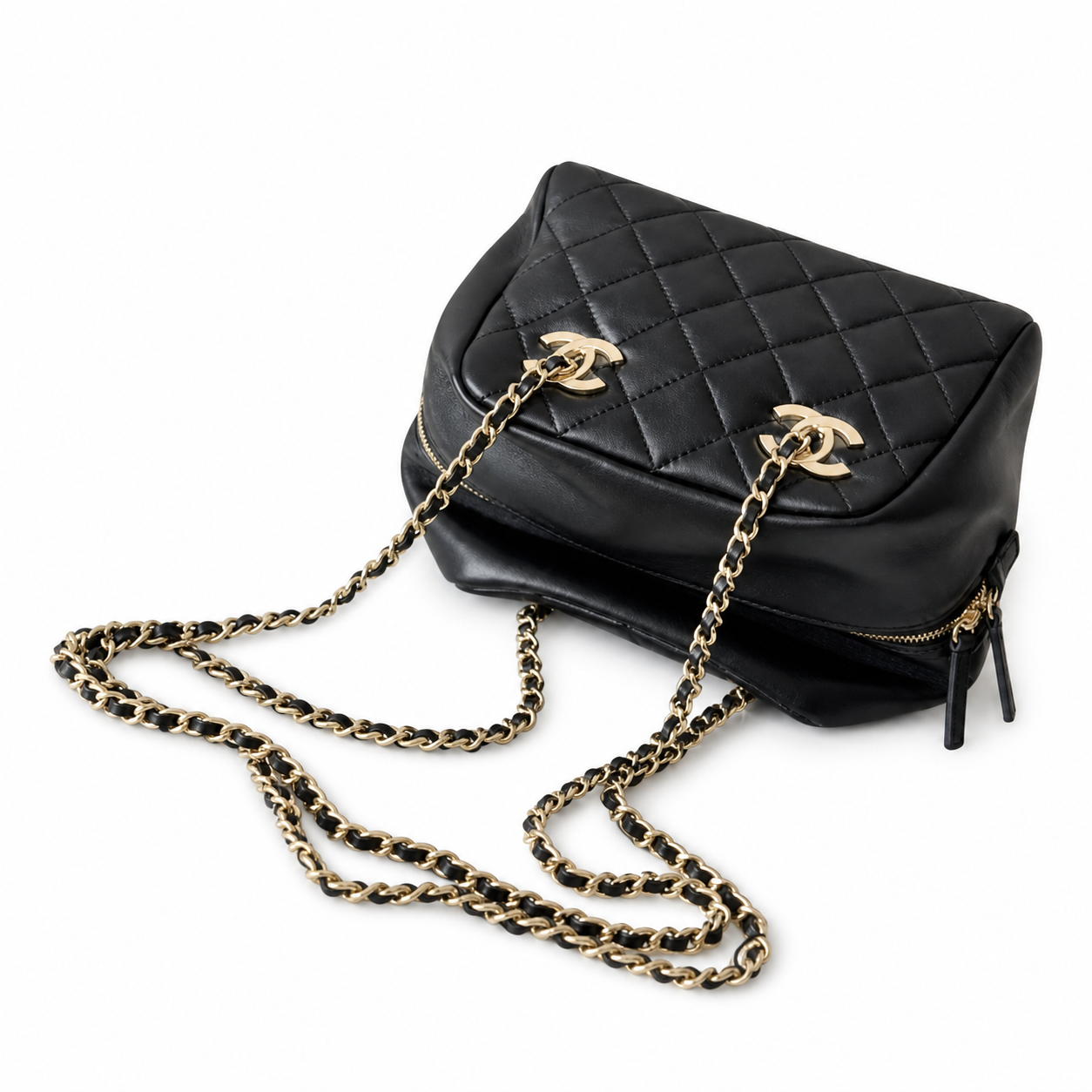 Chanel Classic Quilted Flap Bag | CC Turn-Lock Leather Chain Strap — 16cm