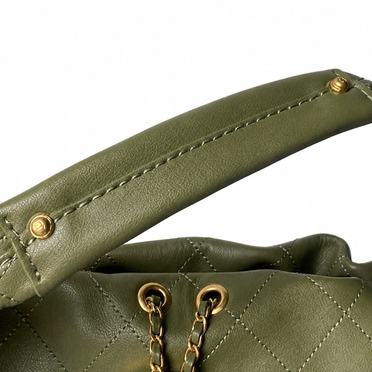 Chanel Classic Quilted Large Top Handle Handbag | CC Turn-Lock Chain Strap — 32cm