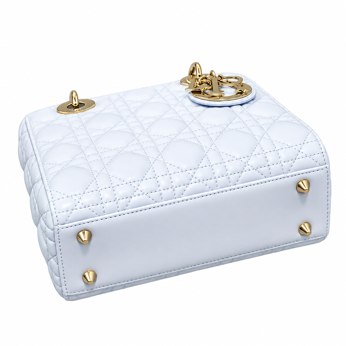 Dior Cannage Quilted Polished Top Handle Bag 20cm