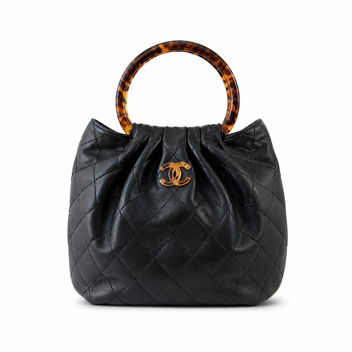 Chanel Classic Quilted Top Handle Handbag | CC Turn-Lock Chain Strap — 24cm