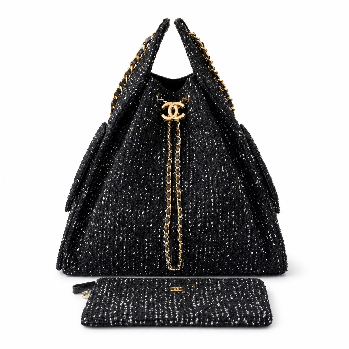 Chanel Classic Quilted Large Top Handle Tote Bag | CC Turn-Lock Chain Strap — 40cm