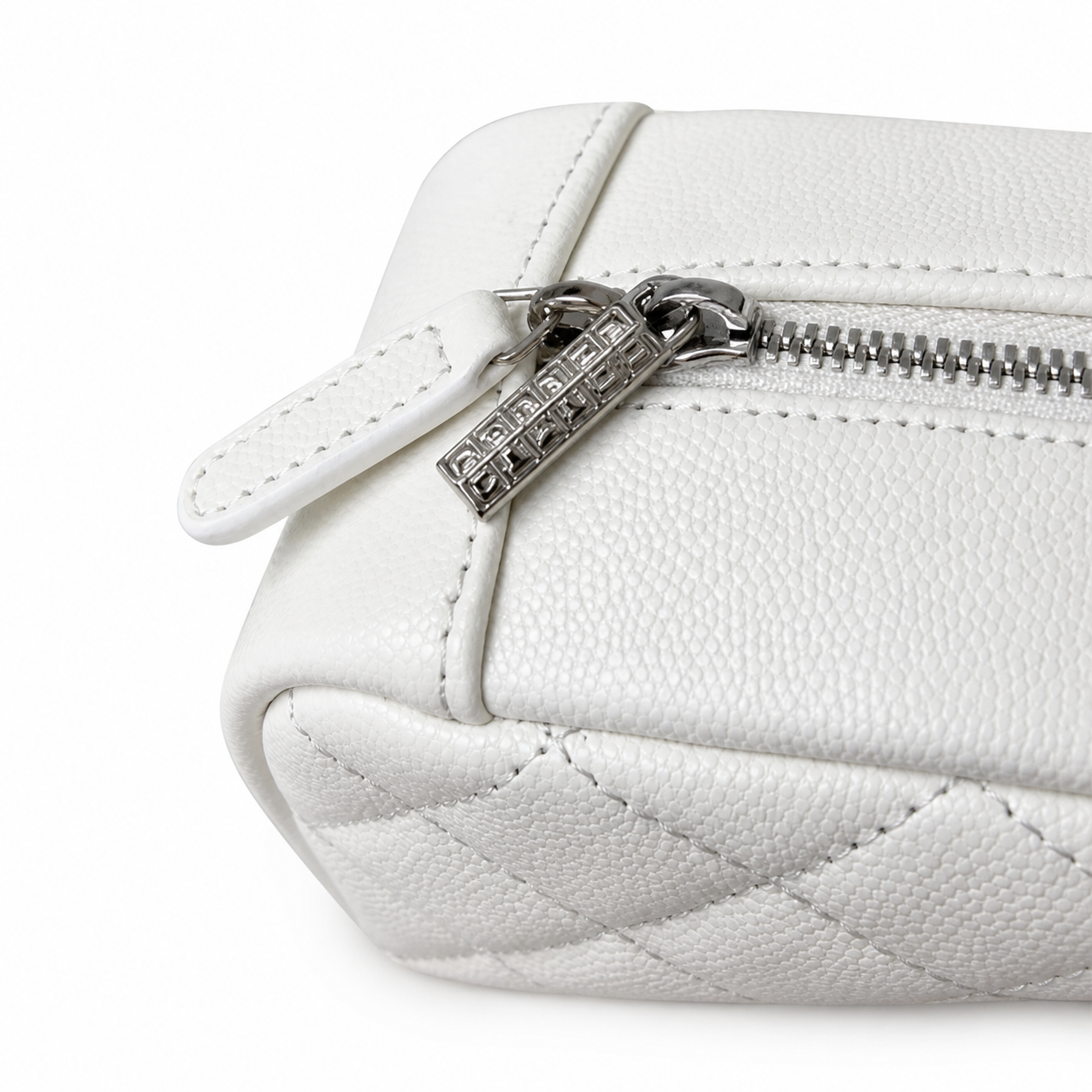 Chanel CC Quilted Mini Vanity Case Bag | Beige & Gold Chain — 21cm