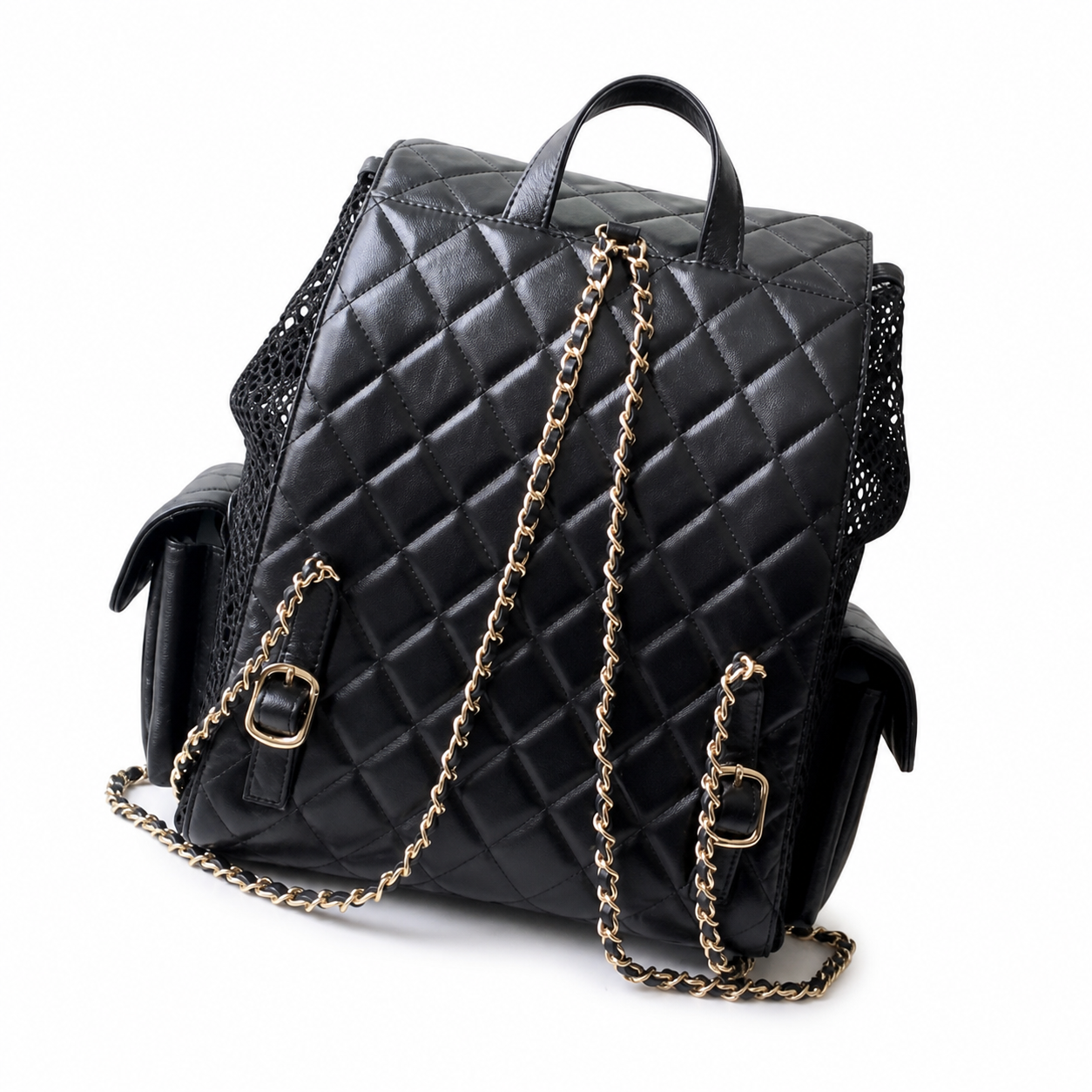 Chanel Classic Quilted Backpack | CC Hardware & Gold Chain Straps — 31cm