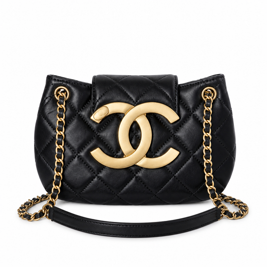 Chanel Classic Quilted Mini Vertical Flap Bag | CC Turn-Lock Chain Strap — 21cm