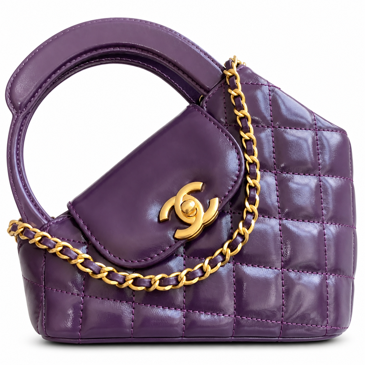 Chanel Classic Quilted Mini Flap Bag | CC Turn-Lock Leather Chain Strap — 13x19cm