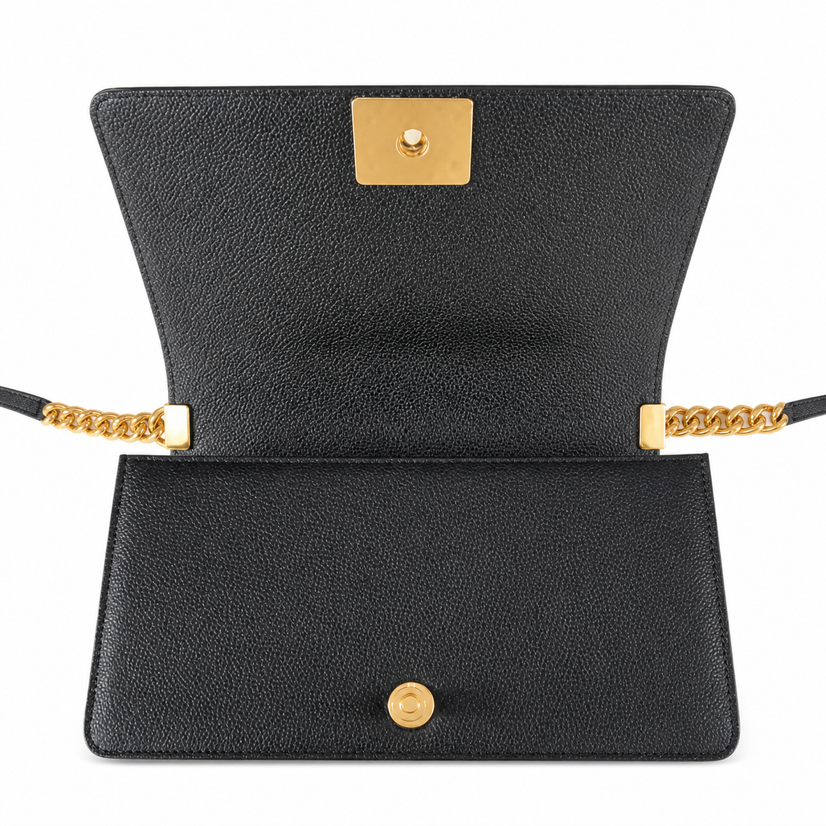 Chanel Classic Quilted Flap Bag | CC Turn-Lock Leather Chain Strap — 15x25cm