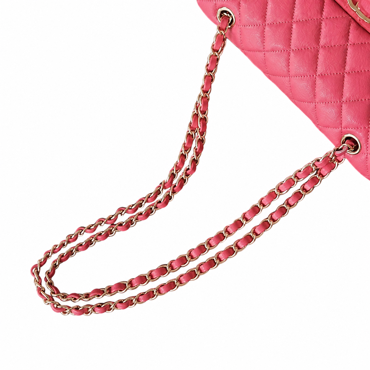 Chanel CC Quilted Lambskin Flap Bag | Hot Pink & Gold Lock — 23cm
