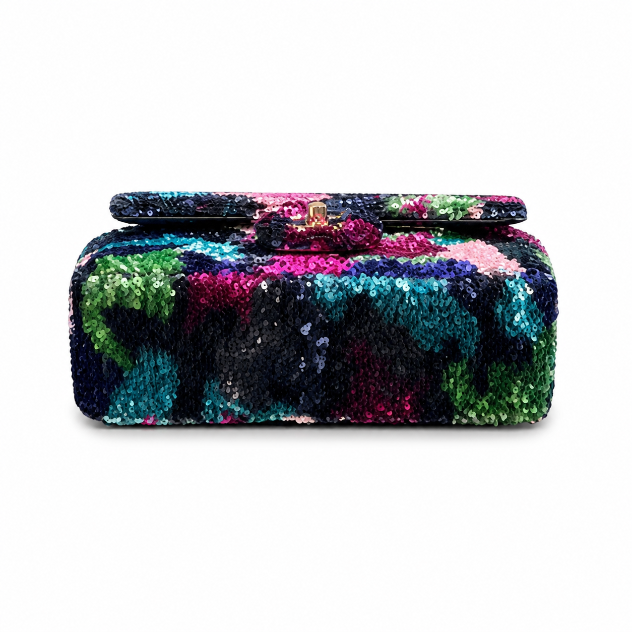 Chanel Multicolor Rainbow Sequin Mini Flap Bag | Gold CC & Chain — 21cm
