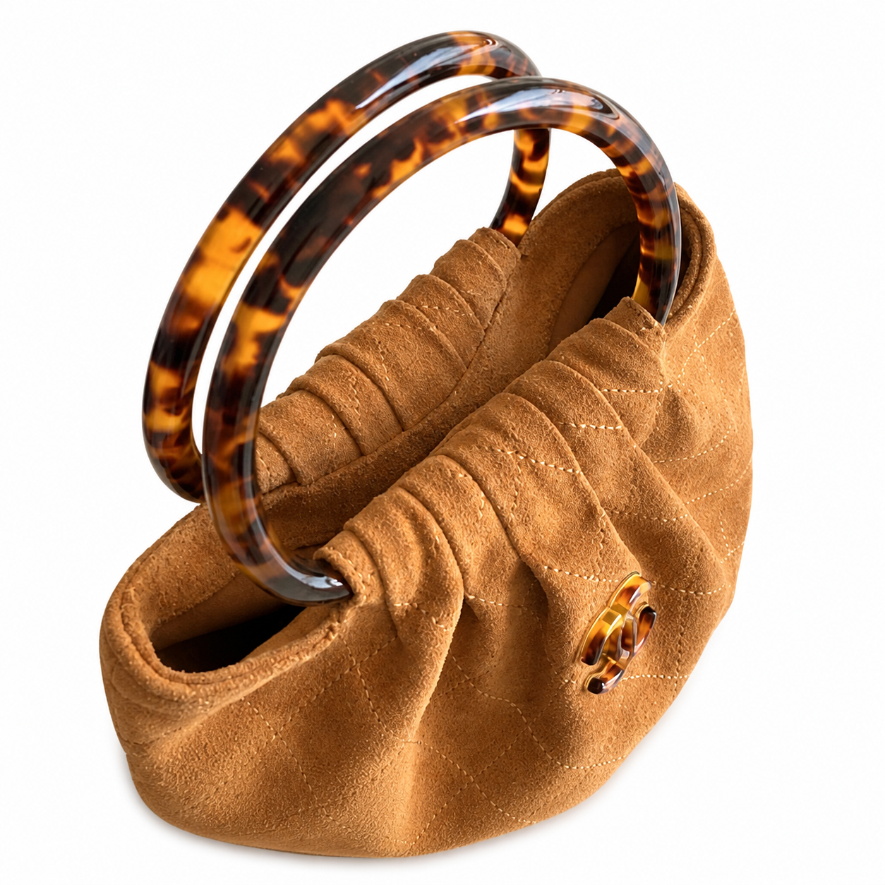 Chanel Classic Quilted Top Handle Handbag | CC Turn-Lock Chain Strap — 24cm
