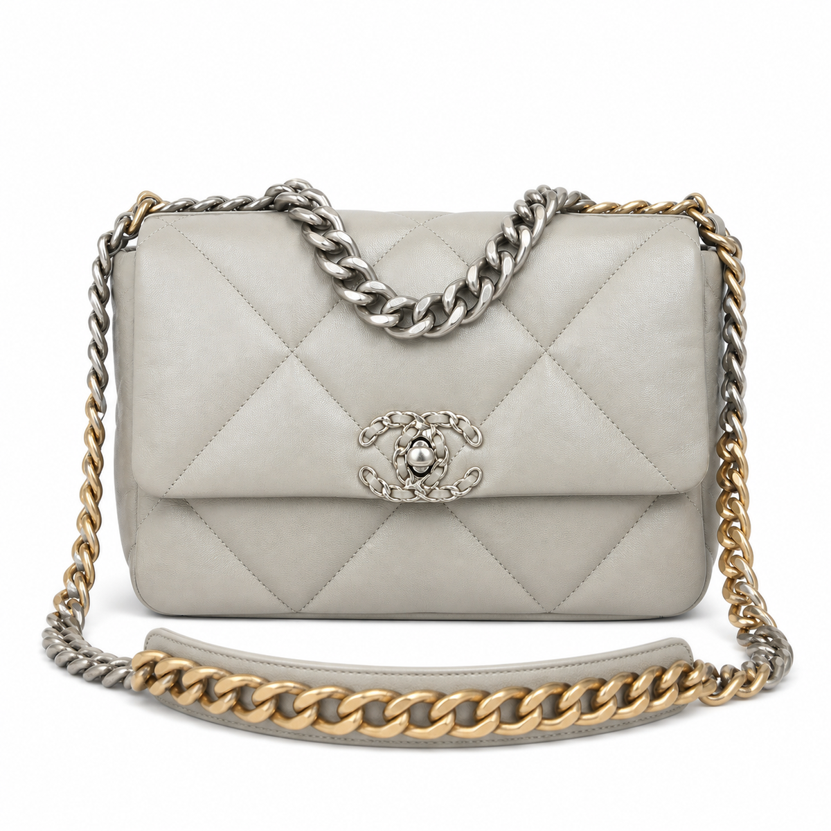 Chanel Classic Quilted Flap Bag | CC Turn-Lock Gold Hardware Leather Chain — 26cm