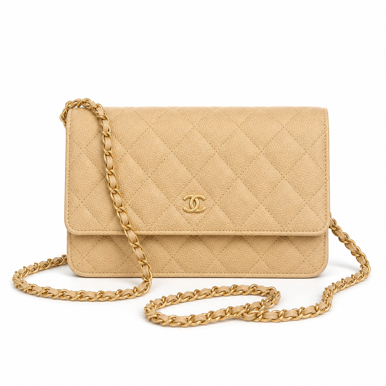 Chanel Classic Quilted Flap Bag | CC Turn-Lock Leather Chain Strap — 19cm