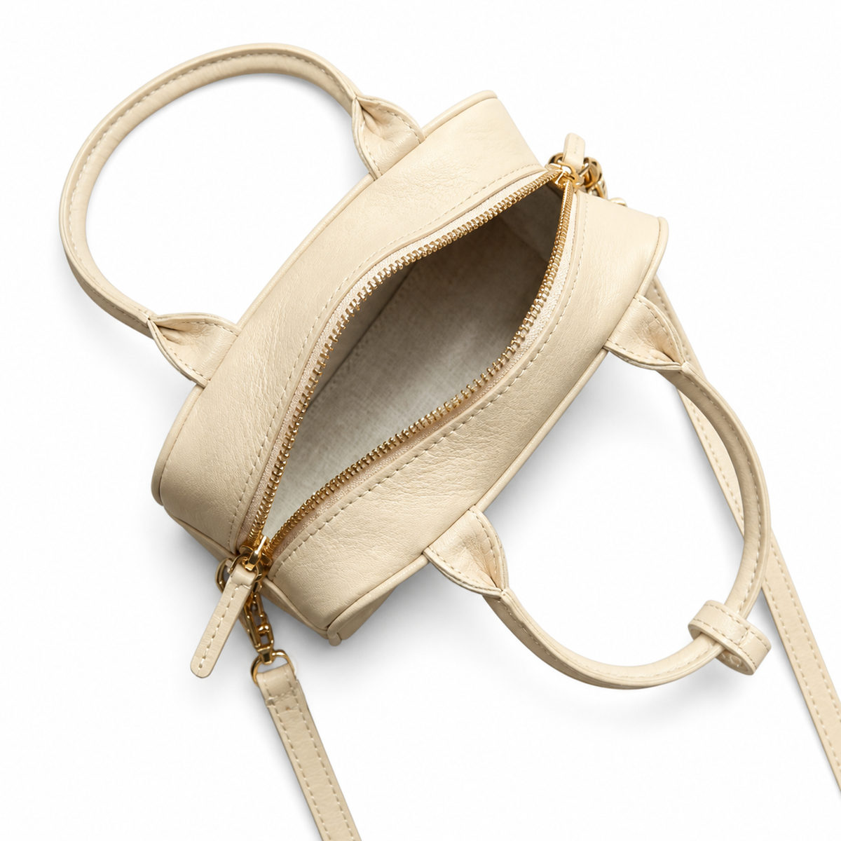 Chanel Ivory Calfskin Mini Bowling Bag | 31 Rue Cambon Emboss & Gold Chain — 21cm