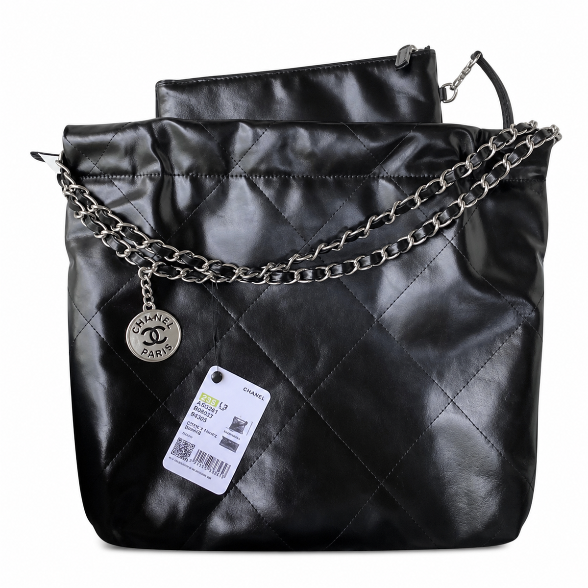 Chanel Classic Quilted Tote Bag | CC Hardware Leather Chain Strap — 35x37cm
