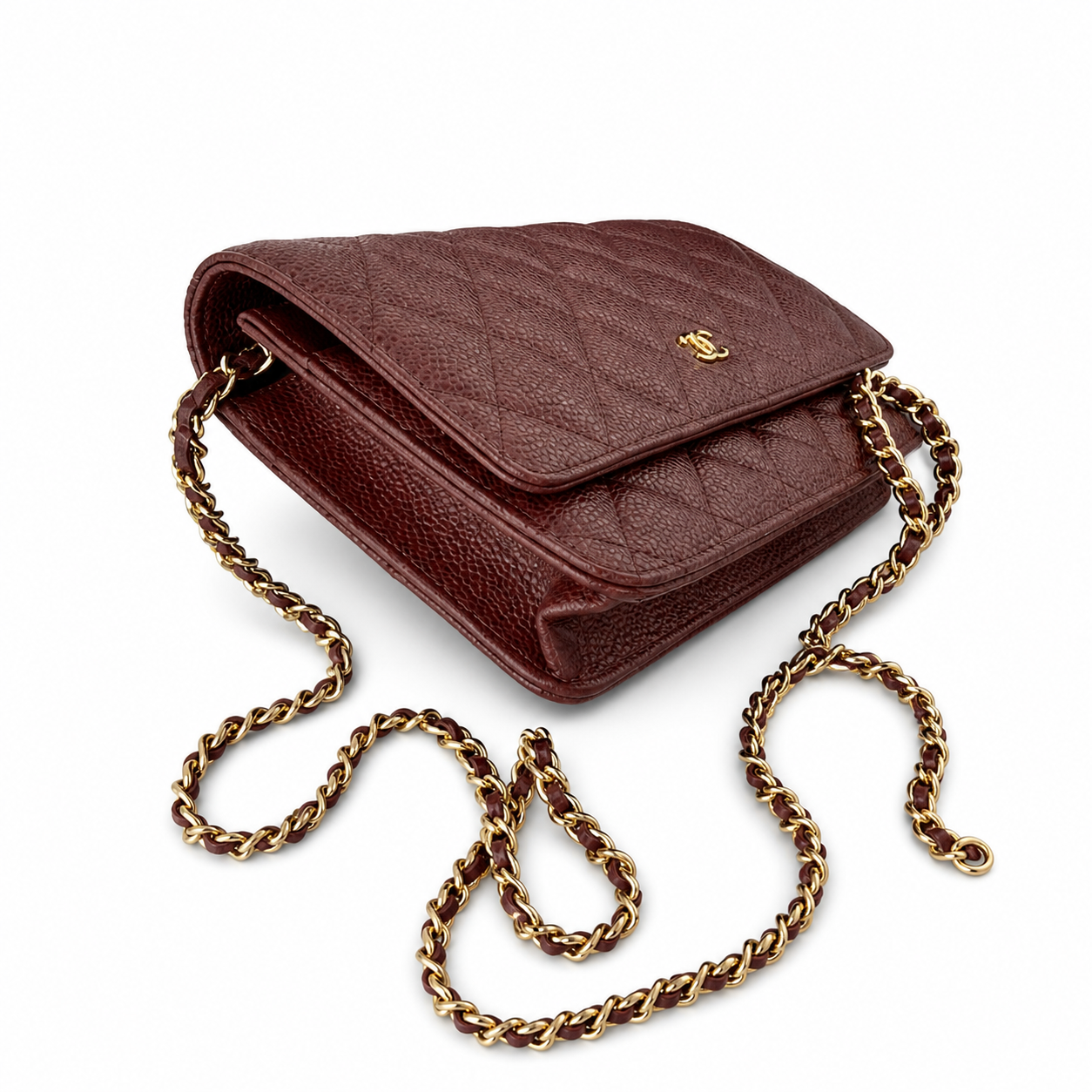 Chanel Classic Quilted Flap Bag | CC Turn-Lock Leather Chain Strap — 19cm