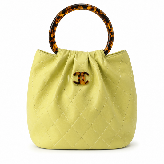 Chanel Classic Quilted Top Handle Handbag | CC Turn-Lock Chain Strap — 24cm