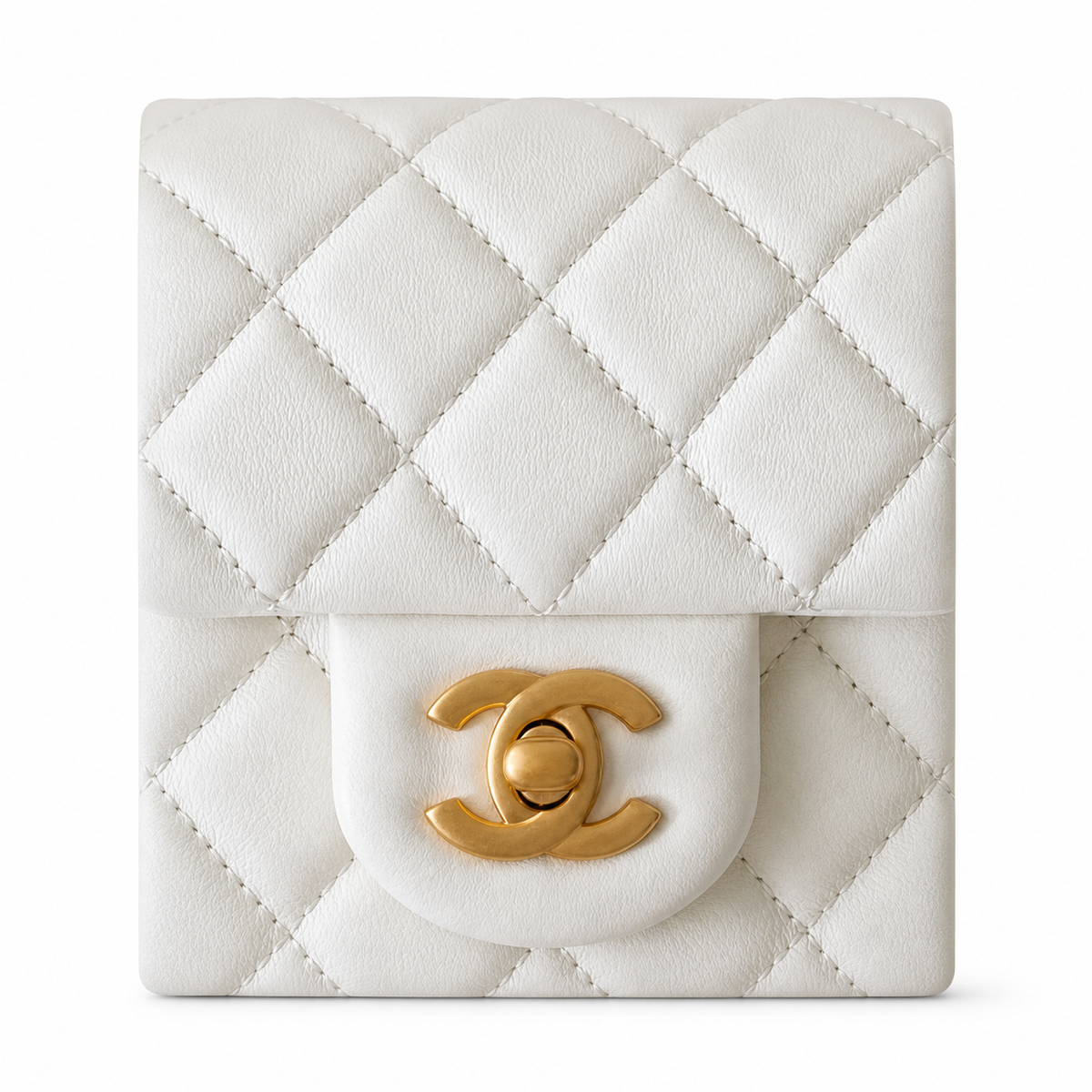 Chanel Classic Flap Bag | CC Turn-Lock Gold Chain Diamond Quilted — 23cm
