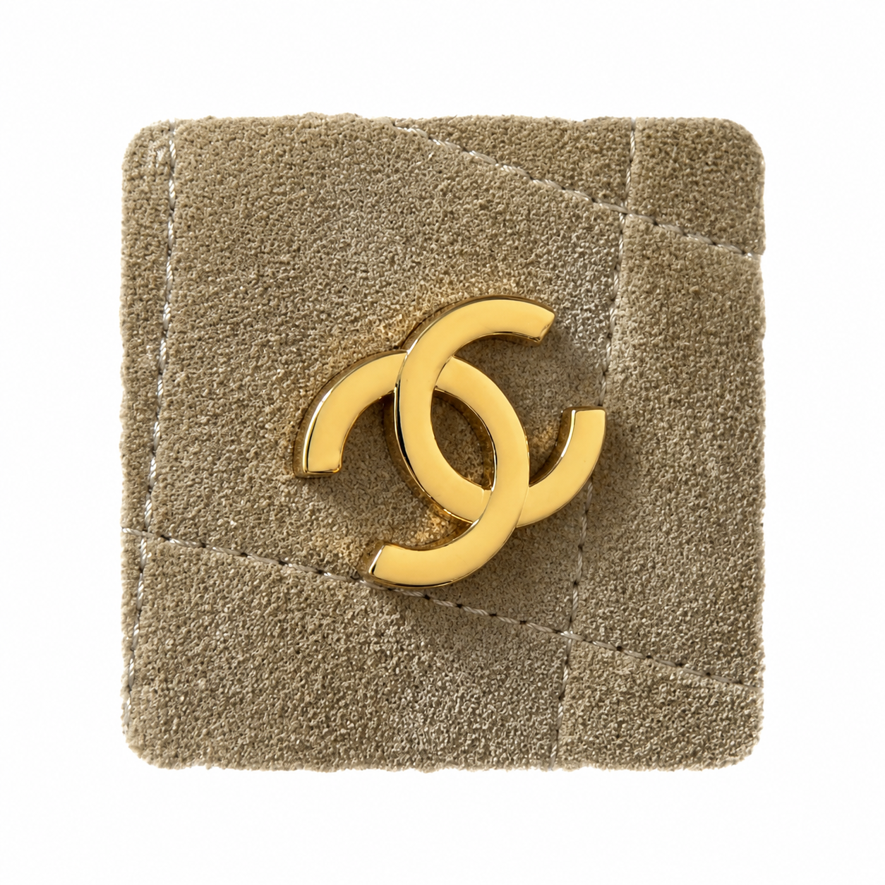 Chanel Bowling Bag Champagne Gold Diamond-Quilted Metallic Fabric | Oversized CC Logo — 29cm