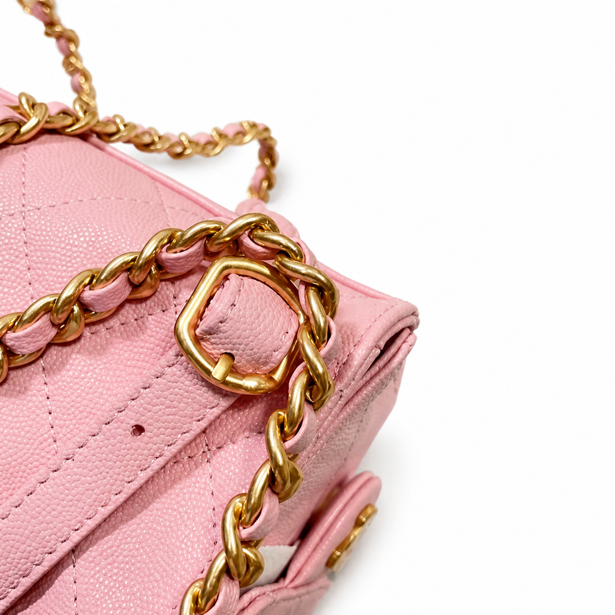 Chanel Classic Quilted Square Box Handbag | CC Turn-Lock Top Handle — 23cm
