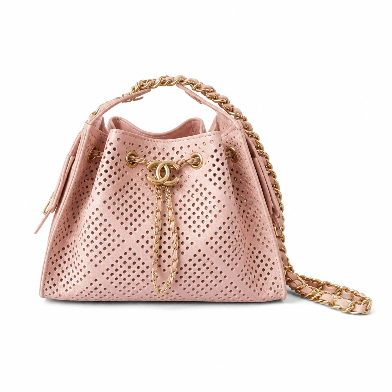 Chanel Classic Quilted Medium Top Handle Handbag | CC Turn-Lock Chain Strap — 20cm