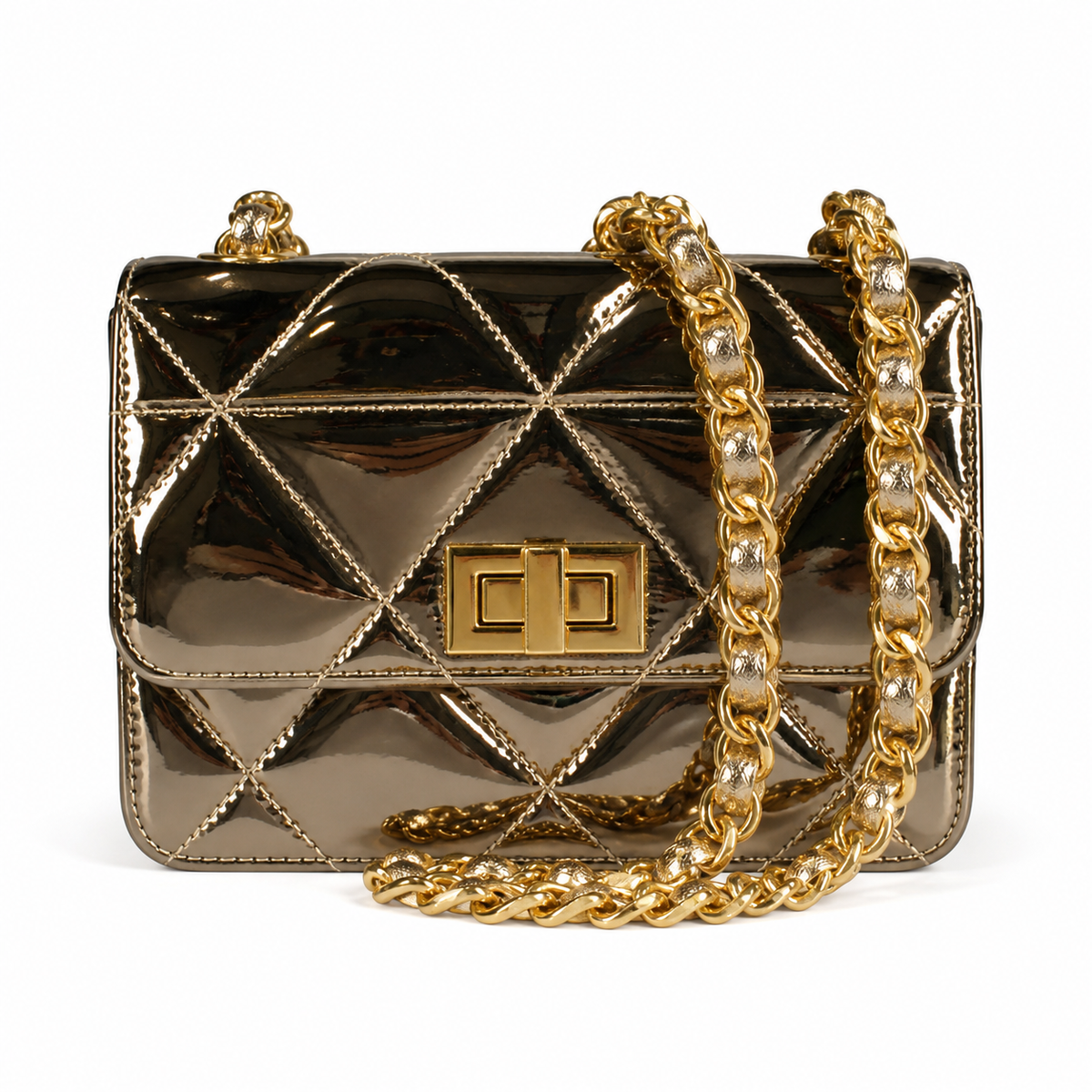Chanel Classic Quilted Wallet on Chain WOC | CC Turn-Lock Chain Strap — 18cm