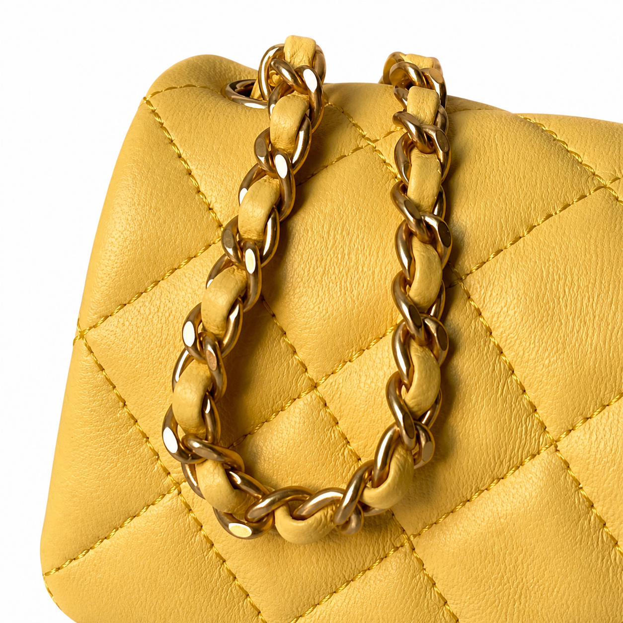 Chanel Classic Flap Bag | CC Turn-Lock Gold Chain Lambskin Satin Interior — 20cm
