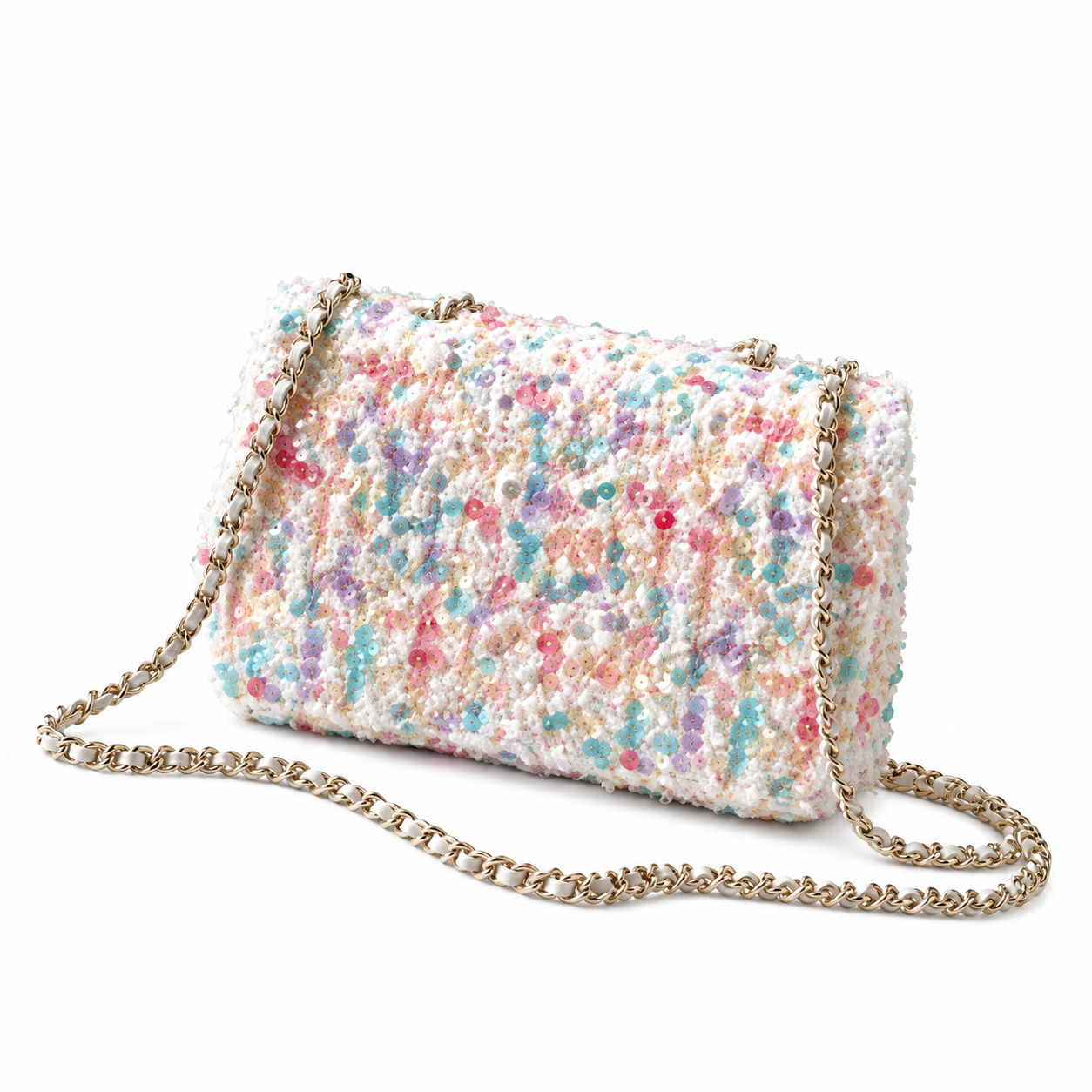 Chanel Sequin Pearl Embellished Mini Bag 14×21×8cm