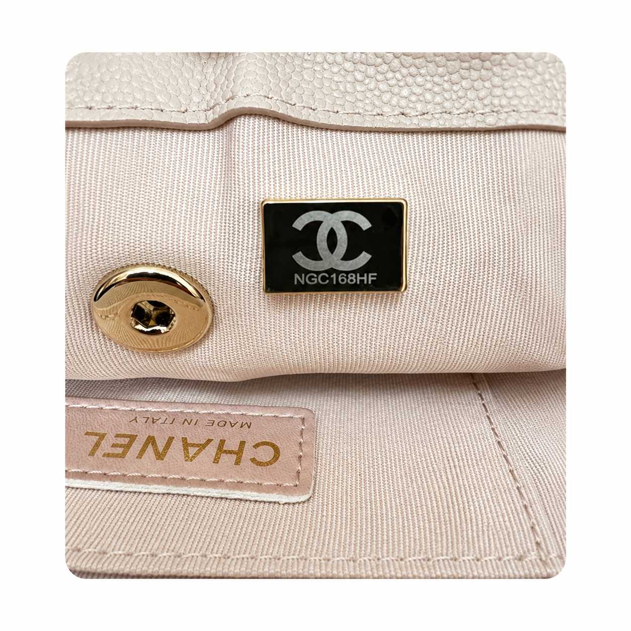 Chanel Duma Caviar Backpack | CC Turn-Lock Gold Chain Ivory Beige — 20.5x20cm