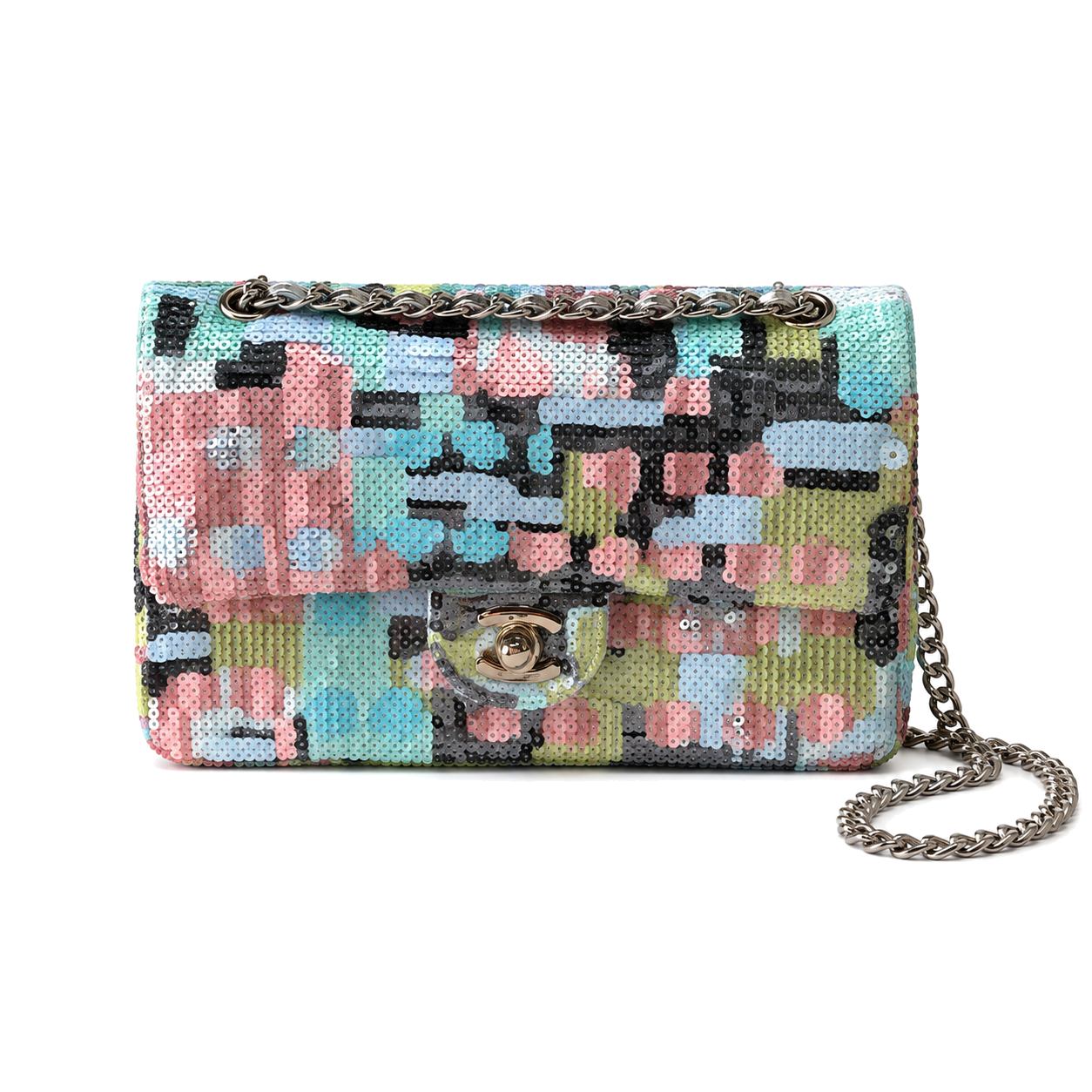 Chanel Multicolor Sequin Patchwork Classic Flap Bag