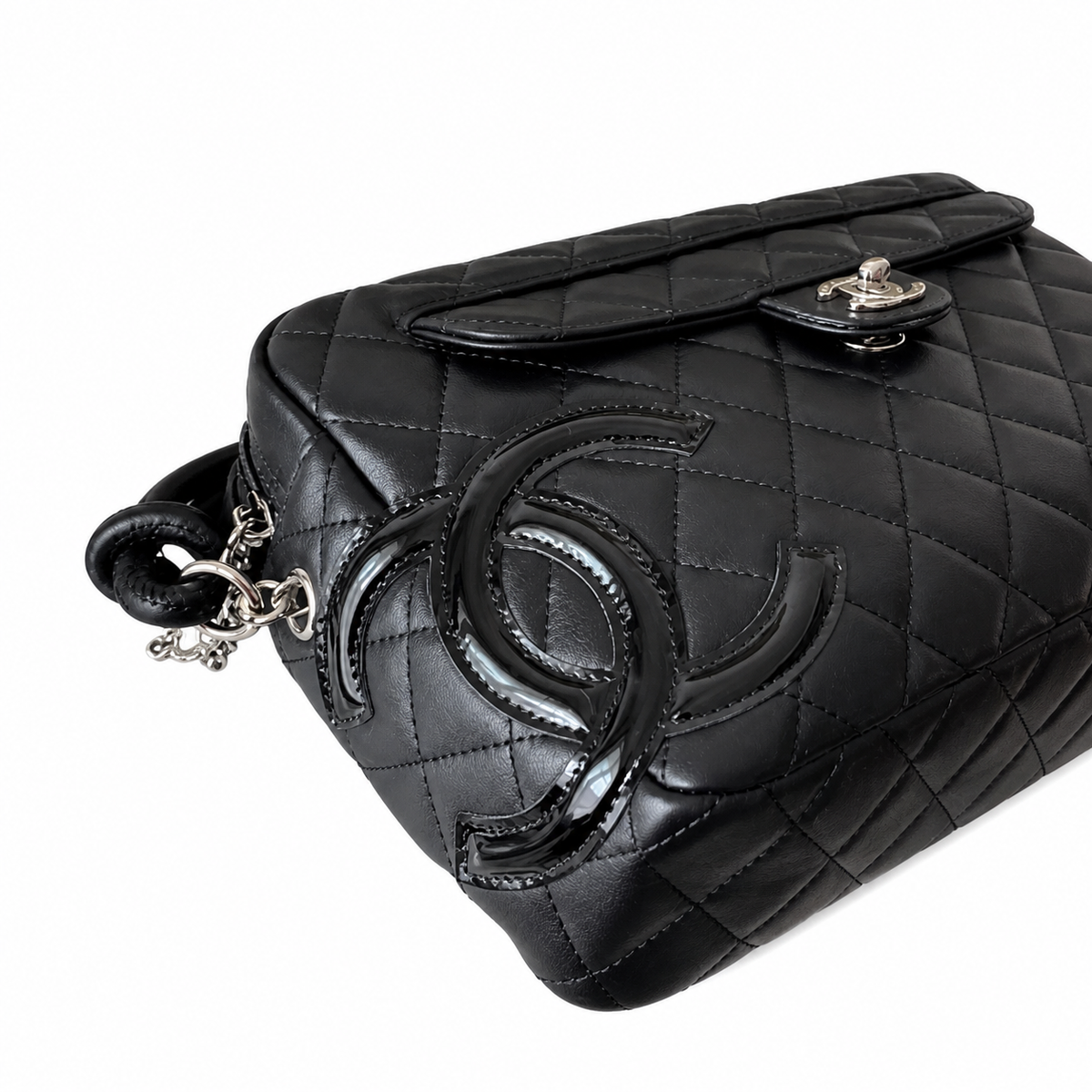 Chanel Quilted CC Wide Top Handle Bag | Detachable Chain — 27cm