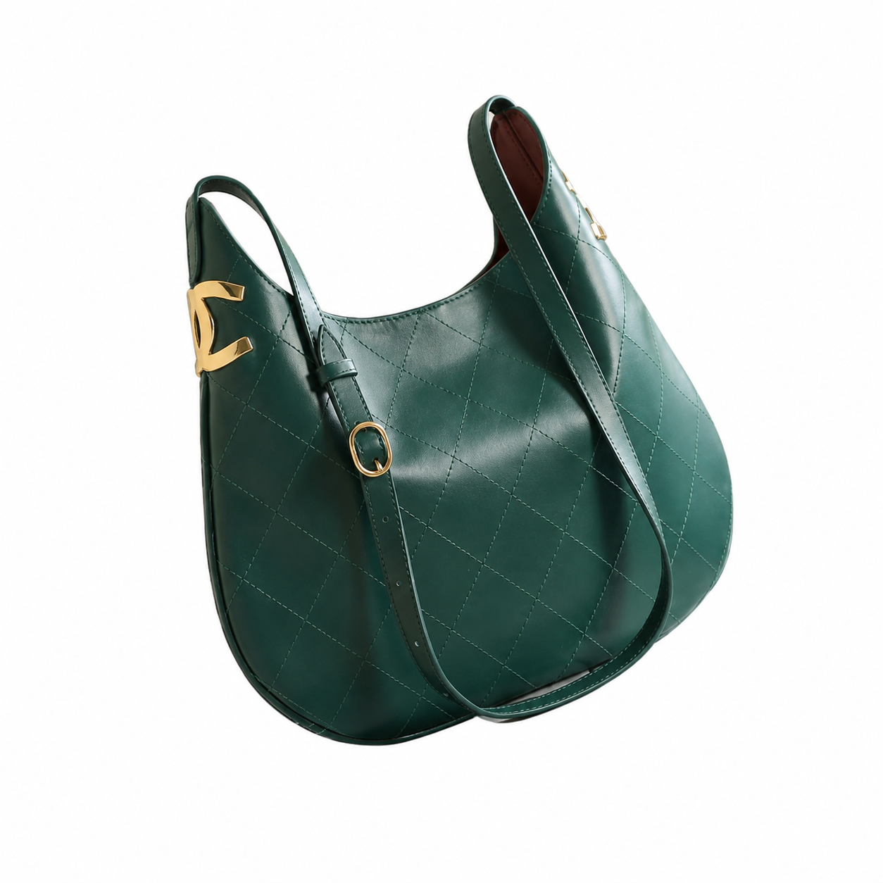 Chanel 31 Large Shopping Bag Forest Green Lambskin | Gold CC Bar & Crossbody Strap — 32cm