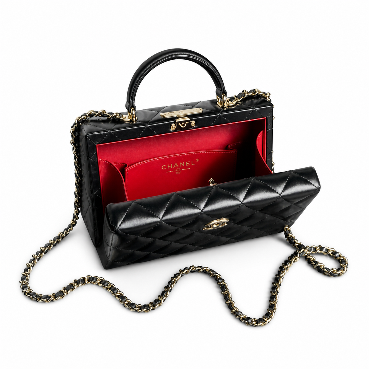 Chanel Mini Classic Quilted Flap Bag Black Lambskin | Gold CC Turn-Lock — 18cm
