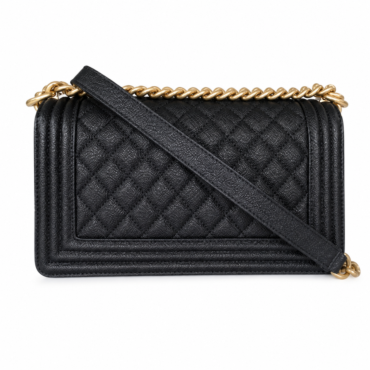 Chanel Classic Quilted Flap Bag | CC Turn-Lock Leather Chain Strap — 15x25cm
