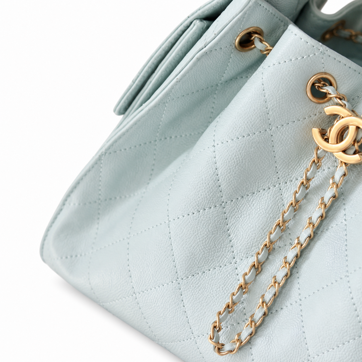 Chanel Classic Quilted Handbag | CC Turn-Lock Rigid Top Handle Chain Strap — 30x26cm