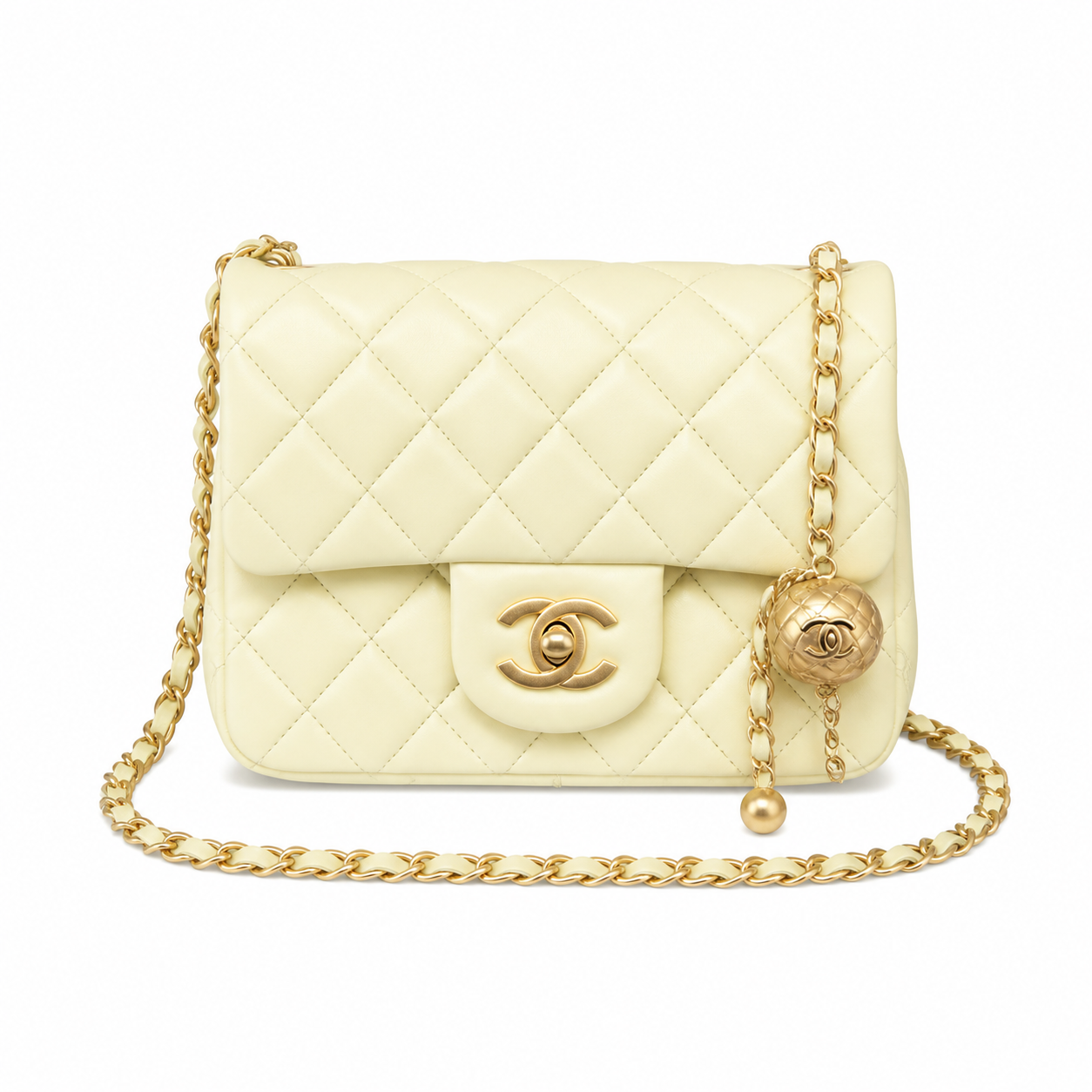Chanel Classic Quilted Flap Bag | CC Turn-Lock Leather Chain Strap — 18x13cm