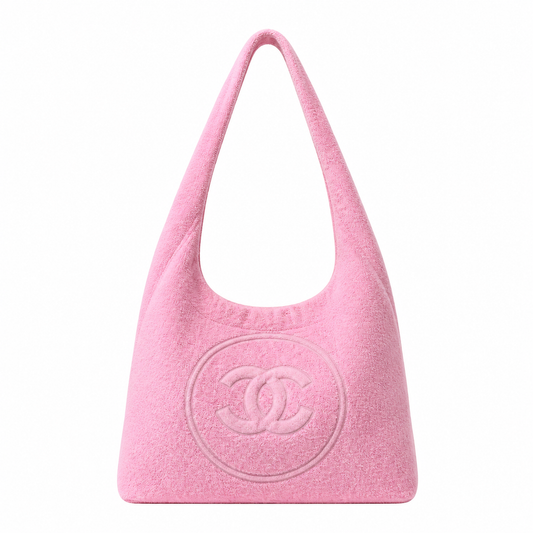 Chanel Candy Pink Terry Cloth Hobo Bag | Tonal CC & No Hardware