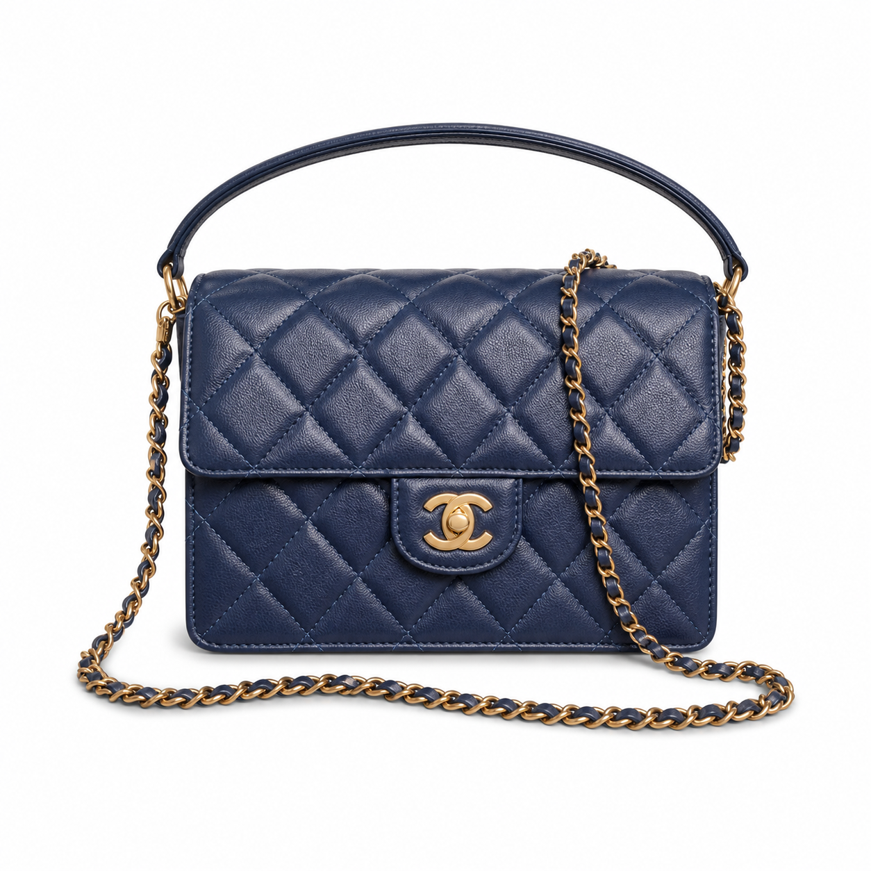 Chanel Classic Quilted Flap Bag Black Lambskin | Gold CC Turn-Lock — 22cm