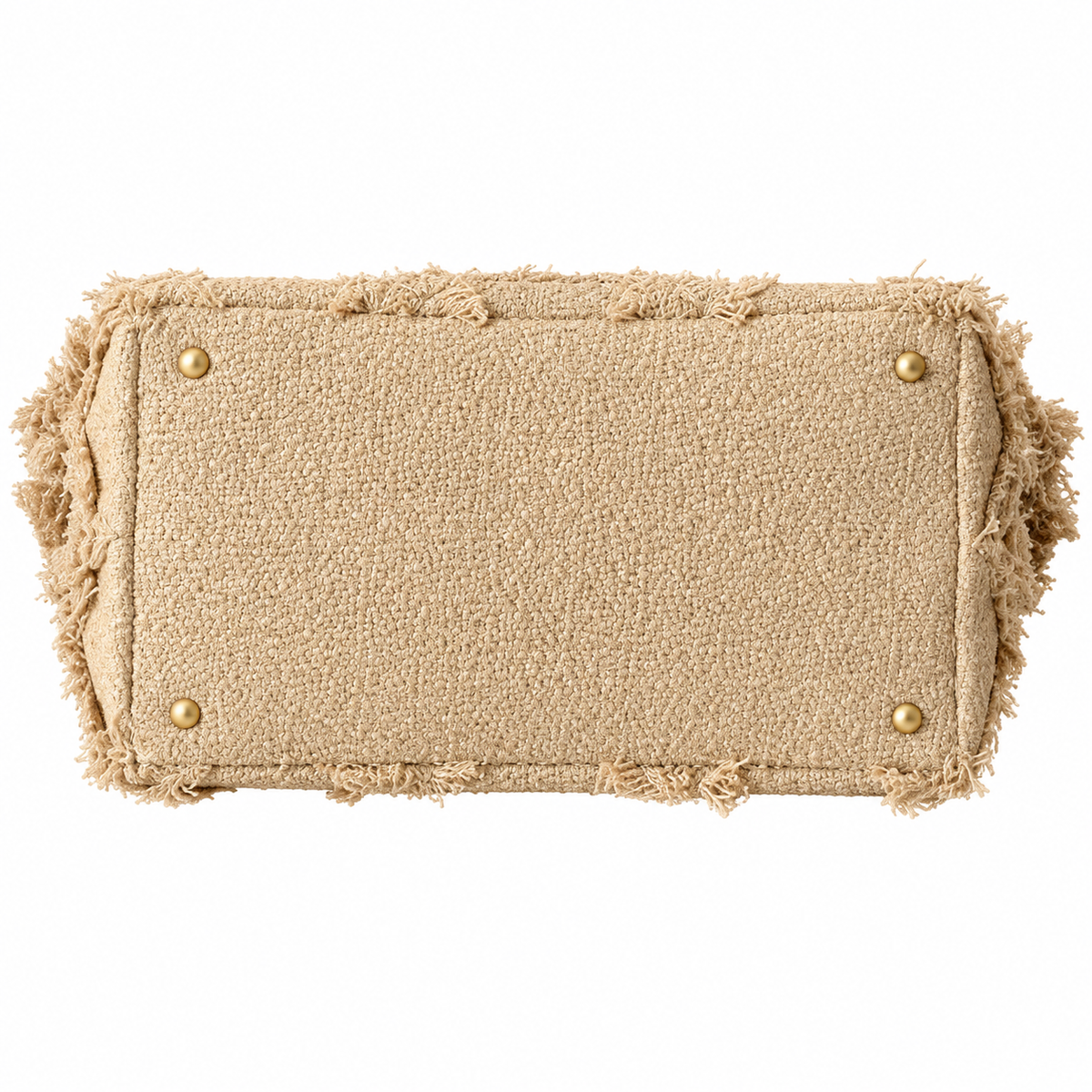 Chanel Large Quilted Raffia Fringe Tote Bag Natural Beige Gold 48cm
