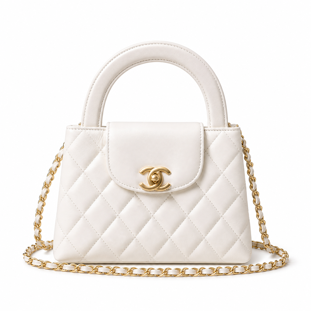 Chanel Classic Quilted Mini Flap Bag | CC Turn-Lock Leather Chain Strap — 13x19cm