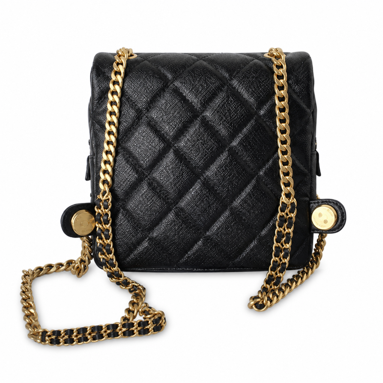 Chanel Classic Quilted Backpack Black Caviar Leather | Gold CC Chain Straps — 20cm