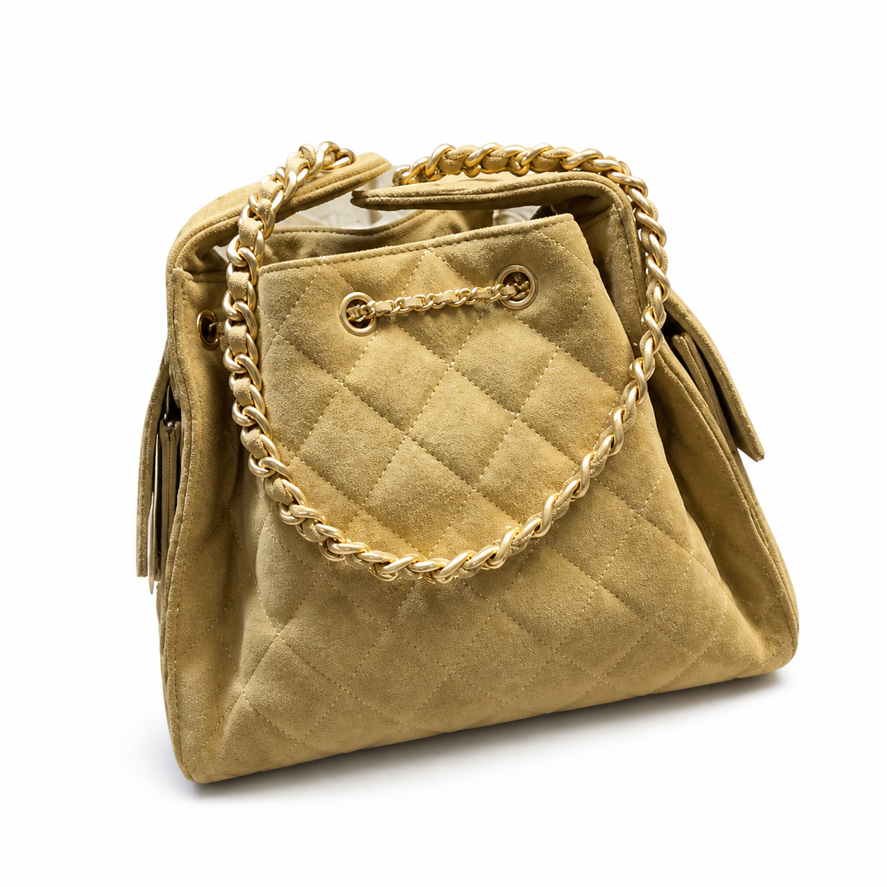 Chanel Classic Quilted Handbag | CC Turn-Lock Rigid Top Handle Chain Strap — 26x30cm