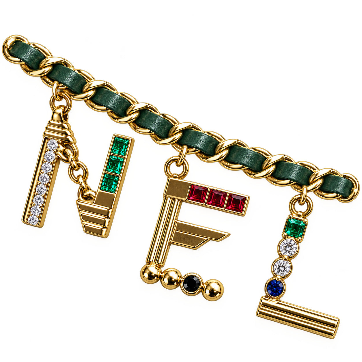 Chanel Emerald Green Croc-Embossed Flap Bag | Jewelled Multi-Stone CC Turn-Lock & Wine Red Interior