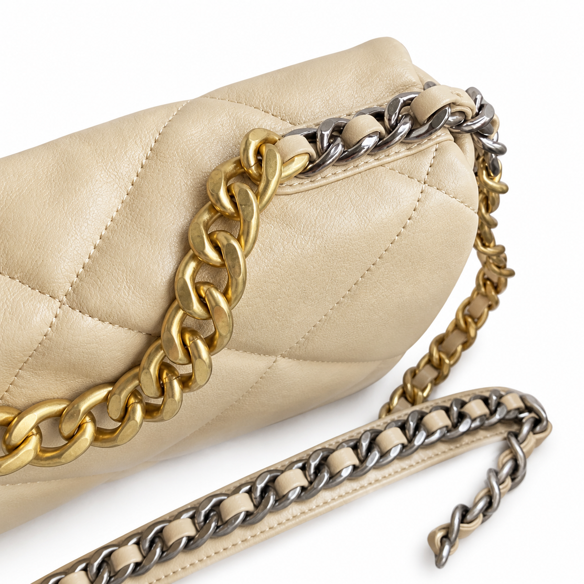 Chanel Classic Quilted Flap Bag | CC Turn-Lock Gold Hardware Leather Chain — 26cm