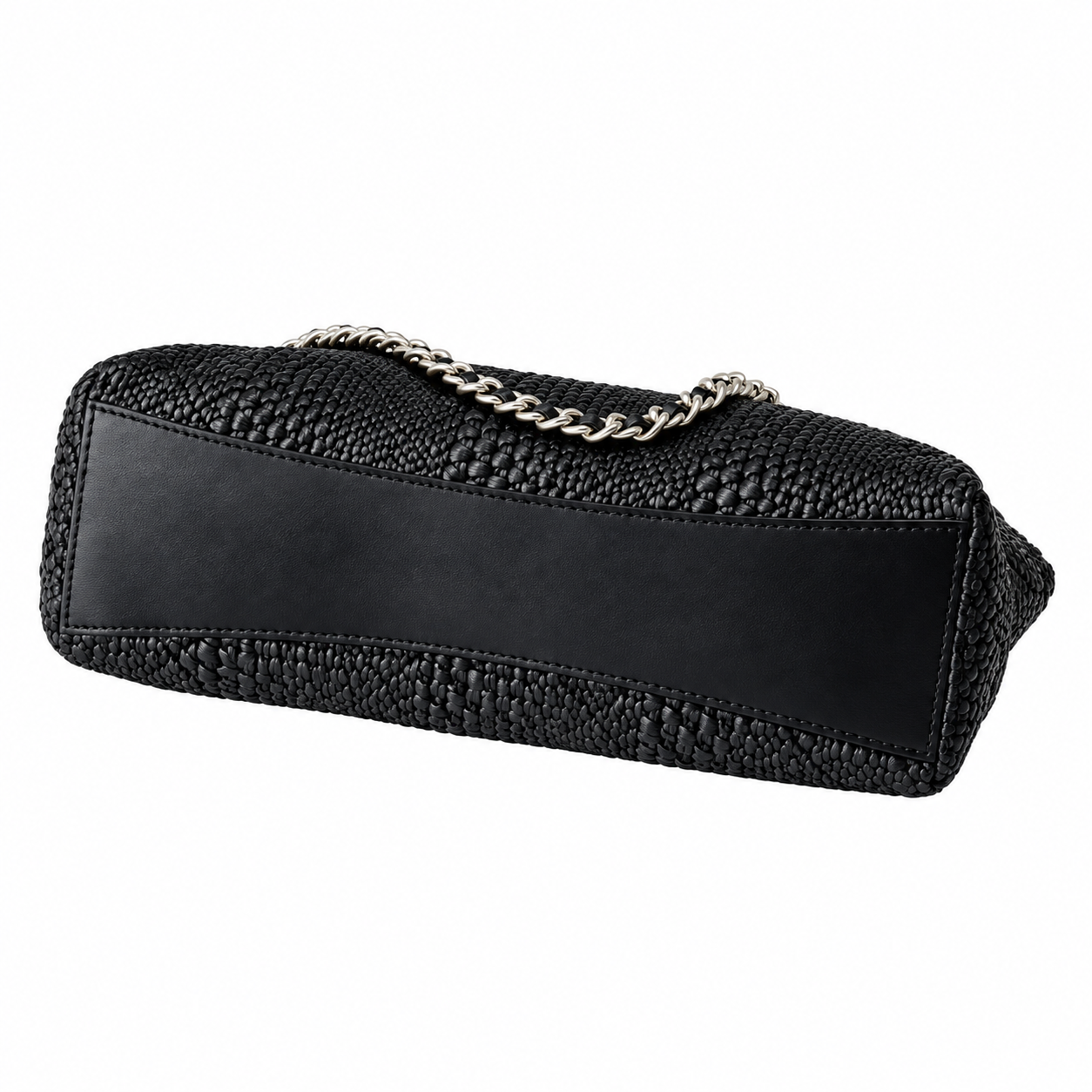 Chanel Raffia Woven CC Tote Bag Black 26×40×12cm