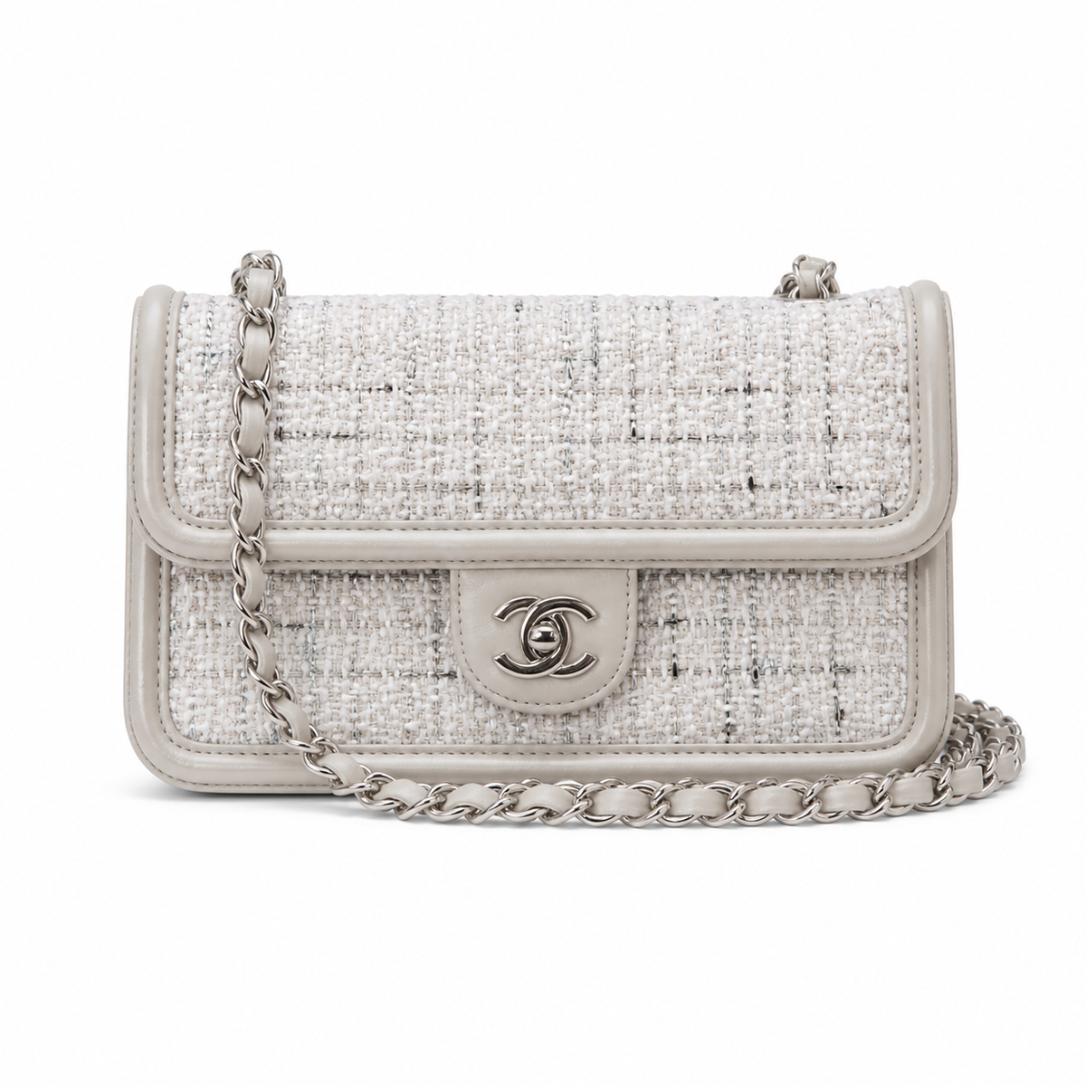 Chanel Classic Quilted Chain Bag | CC Turn-Lock Leather Chain Strap — 22cm