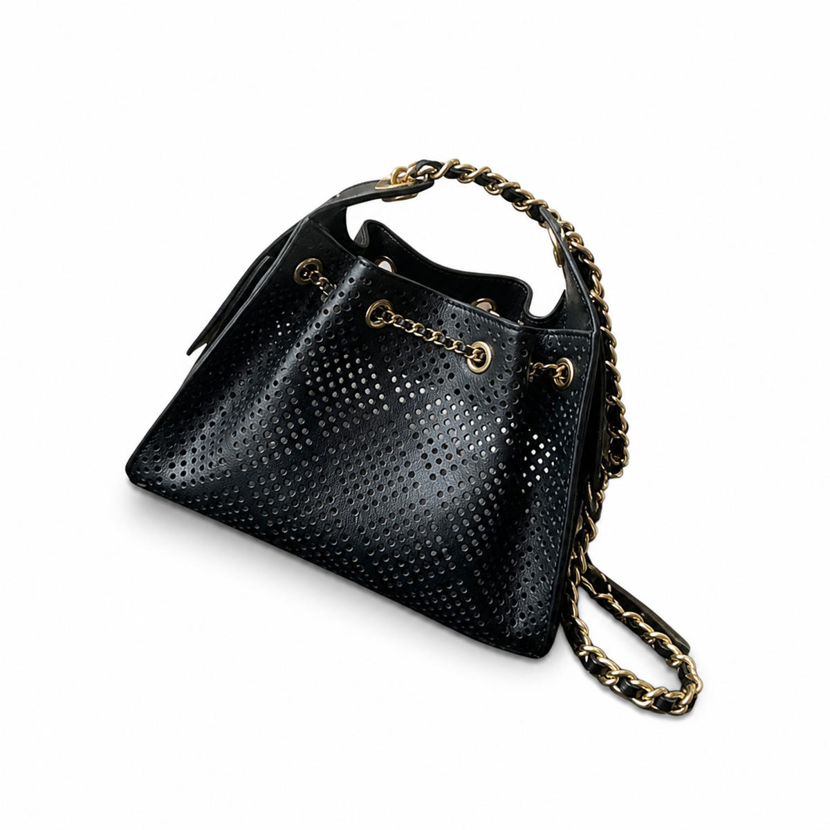 Chanel Classic Quilted Medium Top Handle Handbag | CC Turn-Lock Chain Strap — 20cm